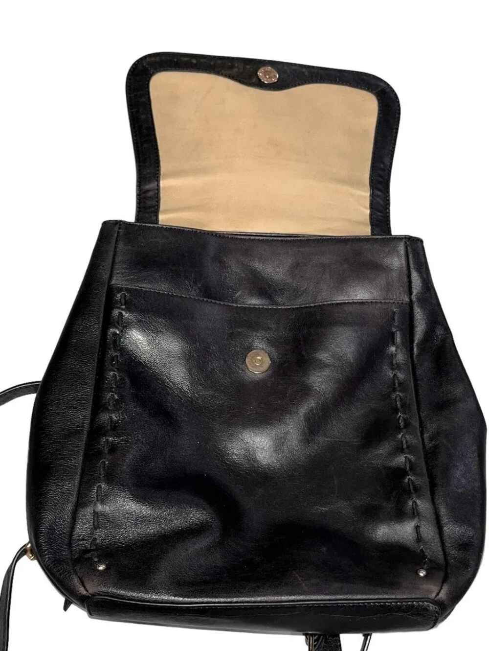 Lodis Black Leather Kai Purse Backpack Bag